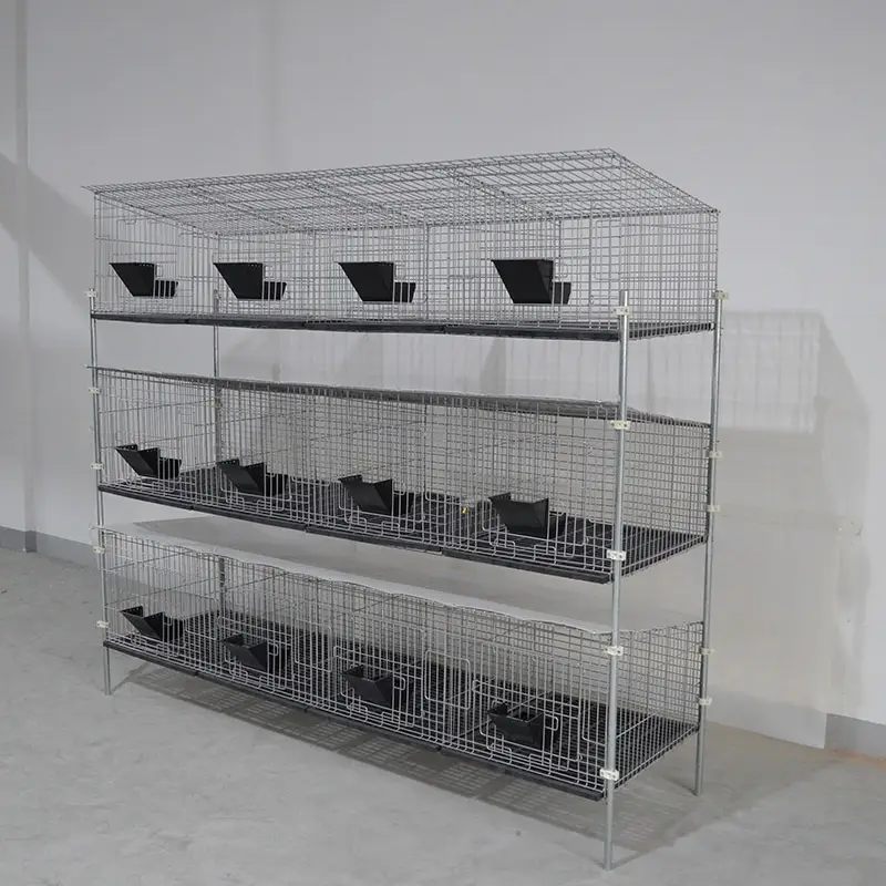 3-layer 12 position stacked rabbit cage
