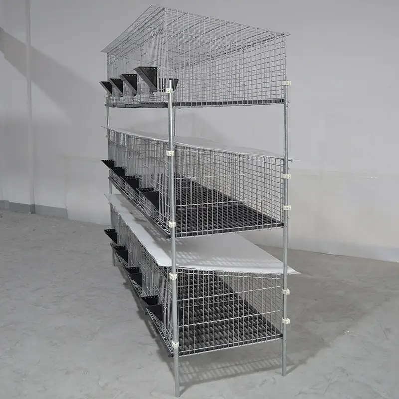 3-layer 12 position stacked rabbit cage