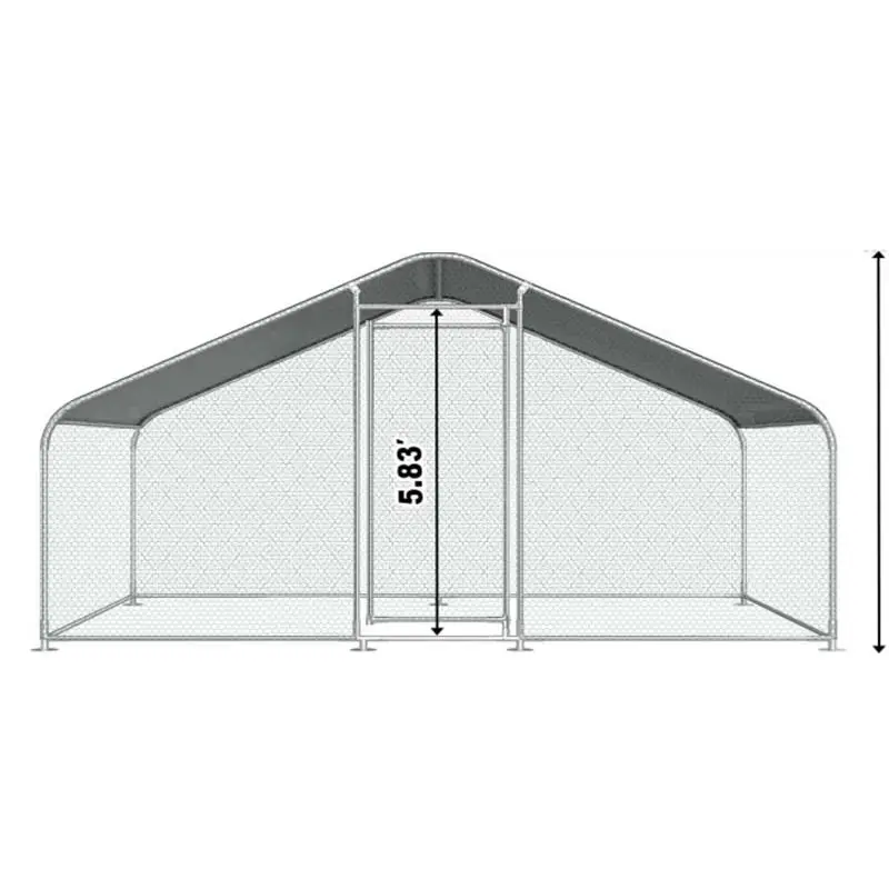  Galvanized Steel Chicken Coop with Waterproof Cover