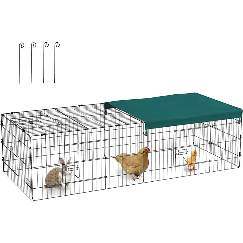 Outdoor Wire Chicken Run with Green Cover