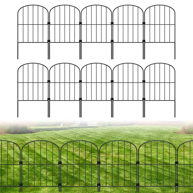 Black Metal Garden Fence Panels